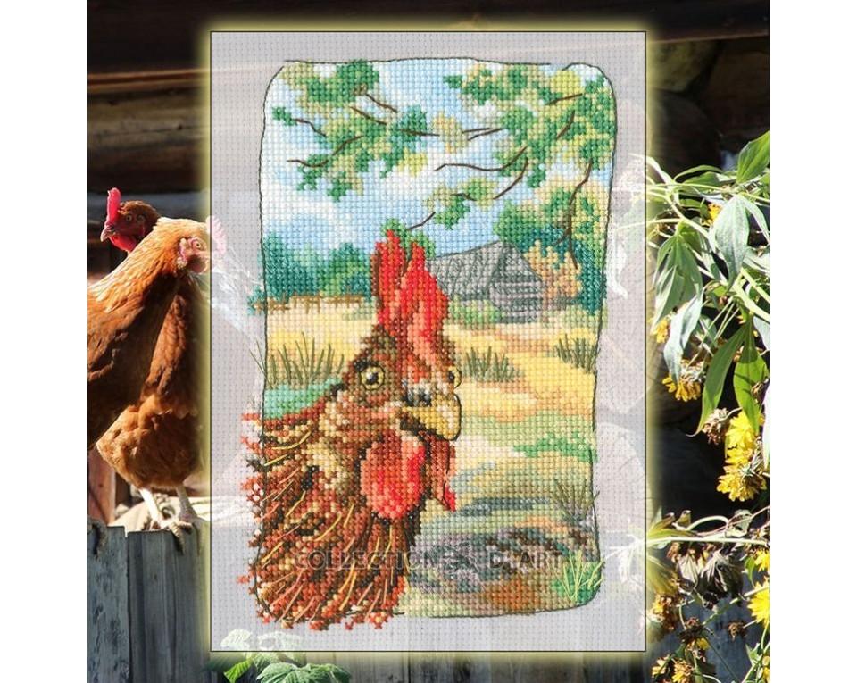 Grandmother's Old Garden - Rooster - Cross Stitch Kit