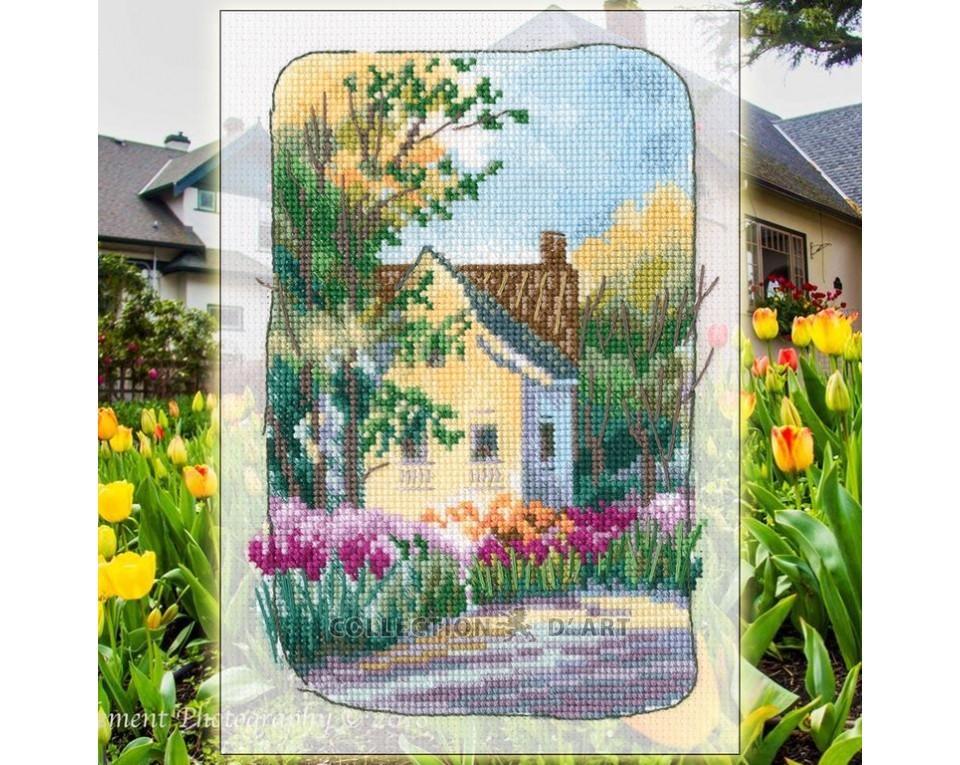 Grandmother's Old Garden - House - Cross Stitch Kit