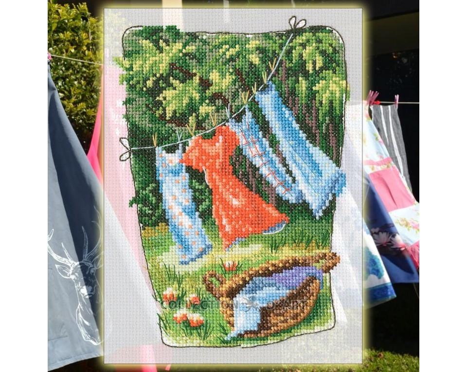 Grandmother's Old Garden - Clothes - Cross Stitch Kit