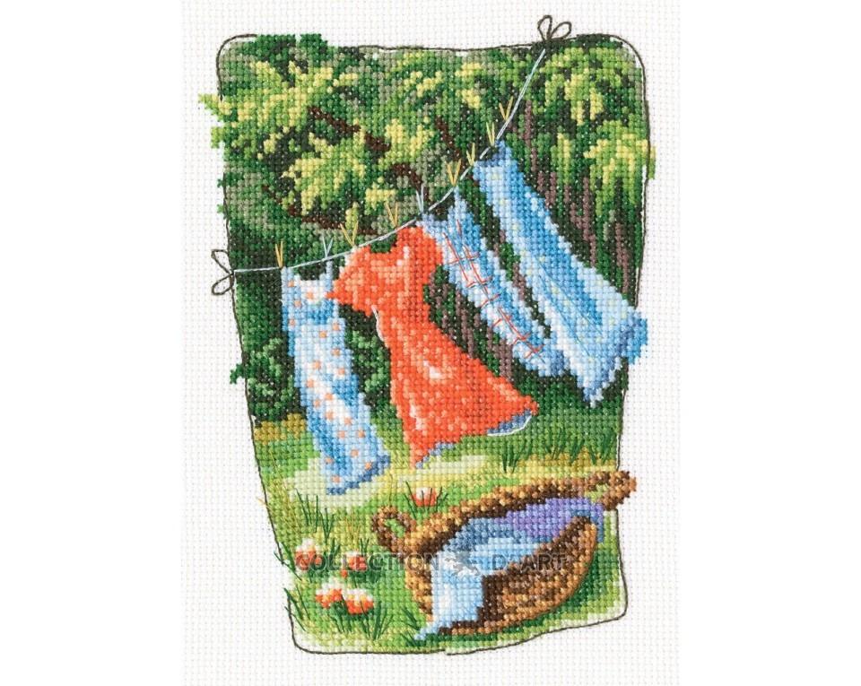 Grandmother's Old Garden - Clothes - Cross Stitch Kit