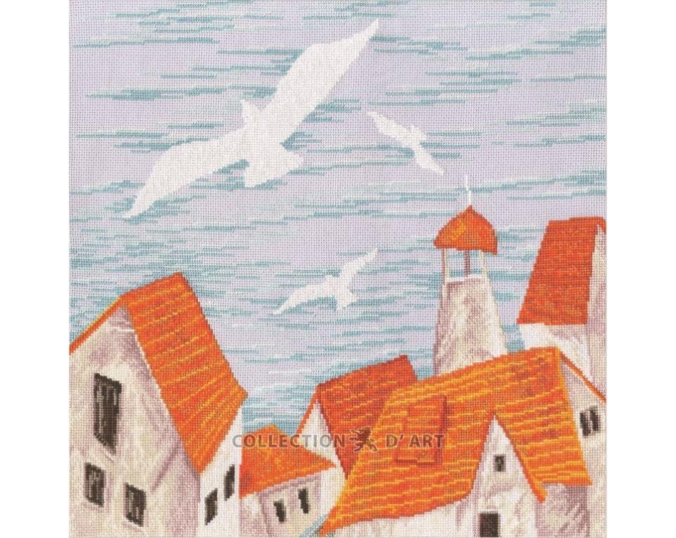 Seagulls Over the Sea Houses - Cross Stitch Kit