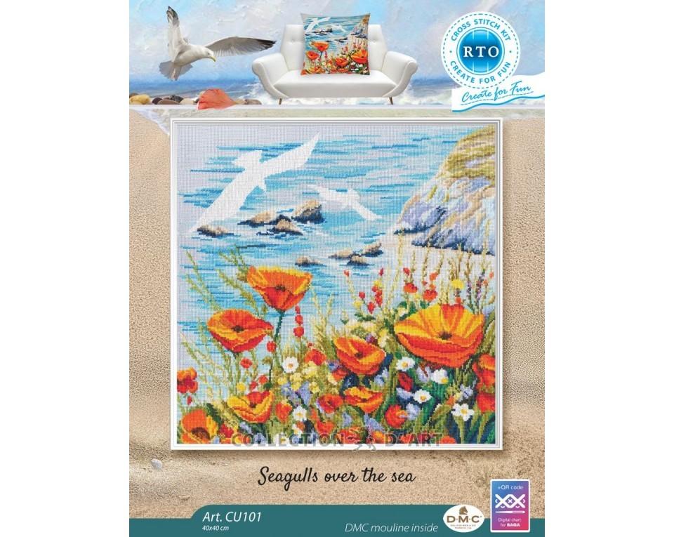 Seagulls Over the Sea Flowers - Cross Stitch Kit