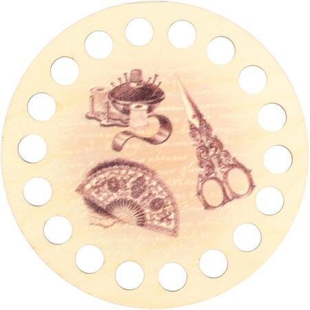 Buratini Thread Organizer - Fan and Scissors, zoomed in. Select this picture to zoom back out.