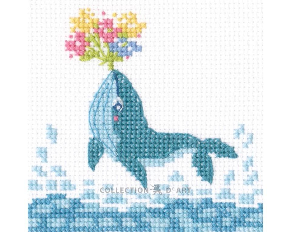 Whale With Flowers - Cross Stitch Kit