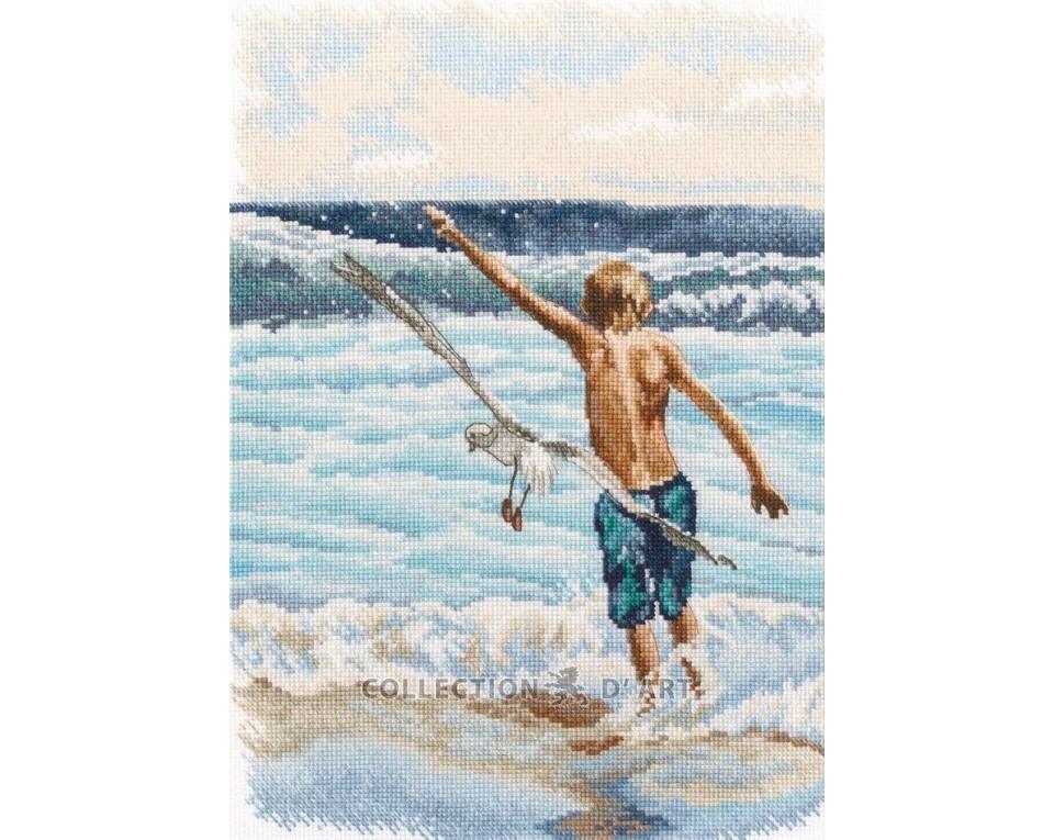 Boy And The Sea - Cross Stitch Kit