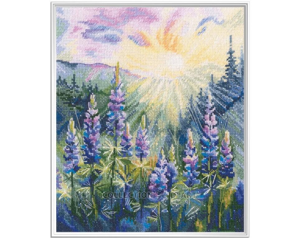 Lupins in Sunlight - Cross Stitch Kit