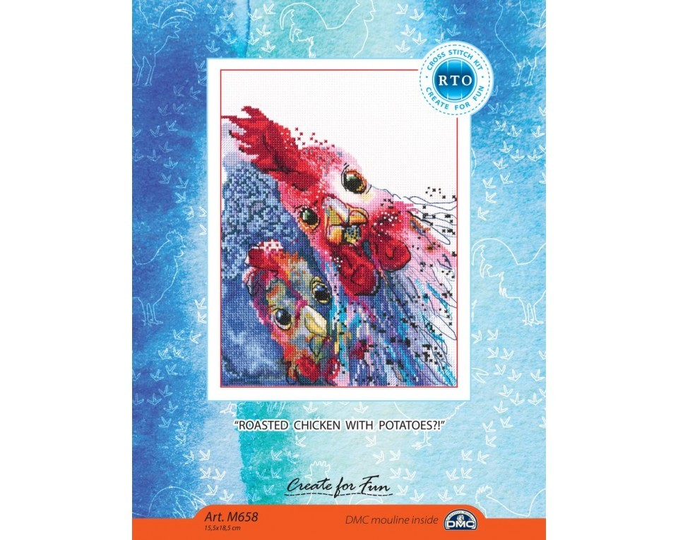 Roasted Chicken with Potatoes?! - Cross Stitch Kit