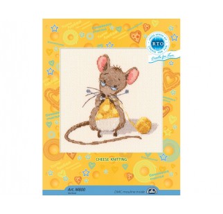 Cheese Knitting - Cross Stitch Kit