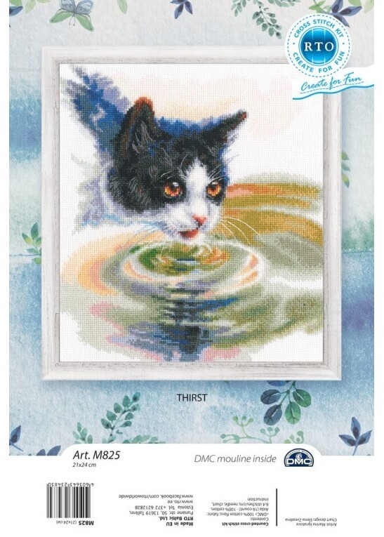 Thirsty Cat - Cross Stitch Kit