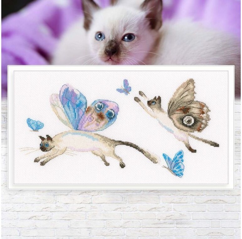 Butterfly Cats - Cross Stitch Kit
