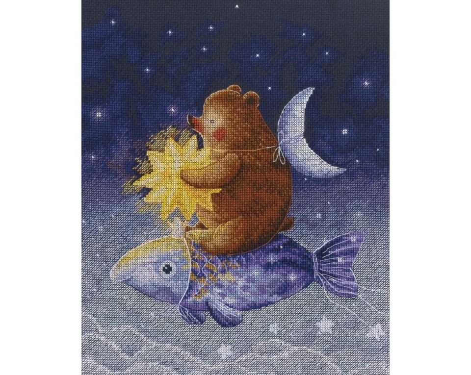 Riding A Magic Fish - Cross Stitch Kit