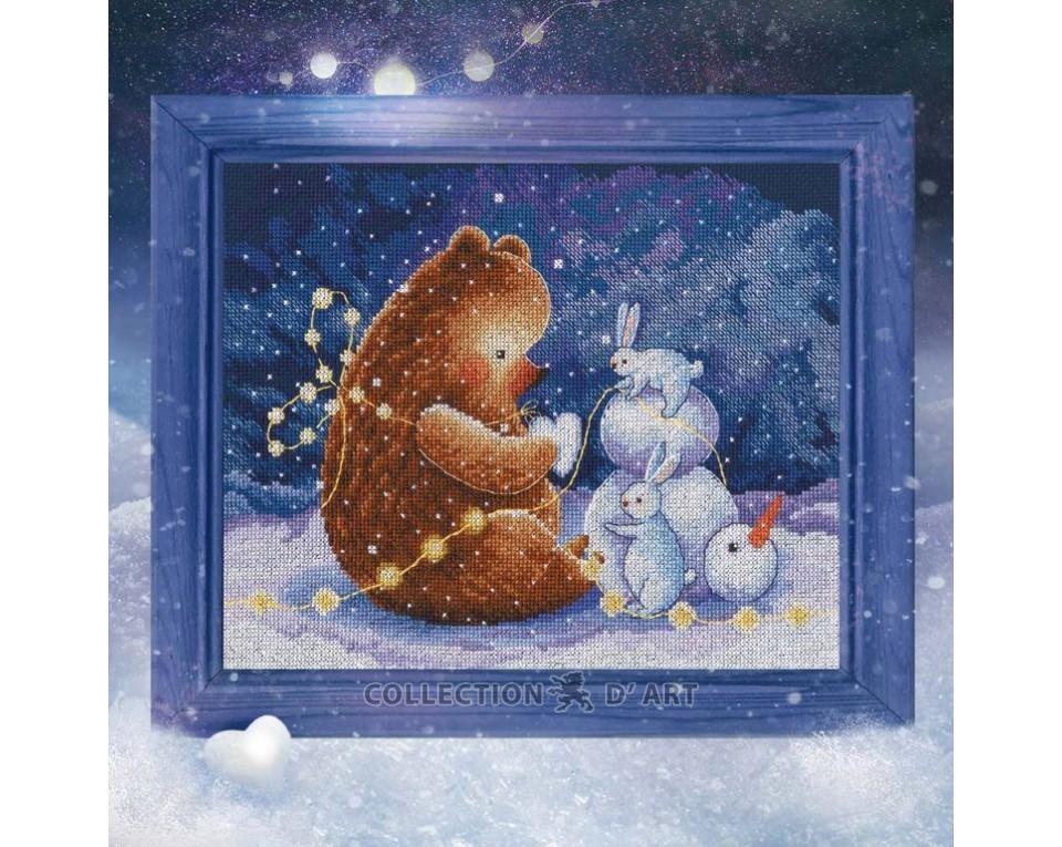 Snow Heart - Bear - Cross Stitch Kit 