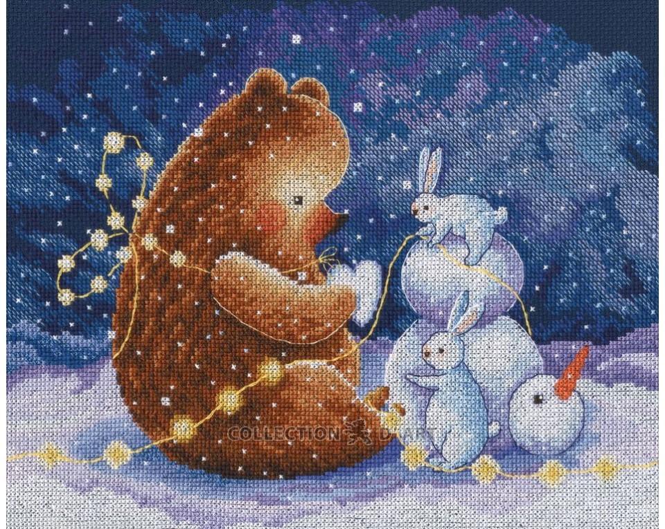 Snow Heart - Bear - Cross Stitch Kit 