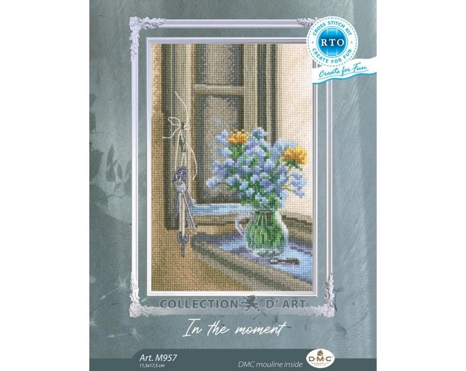 In The Moment - White Floral - Cross Stitch Kit