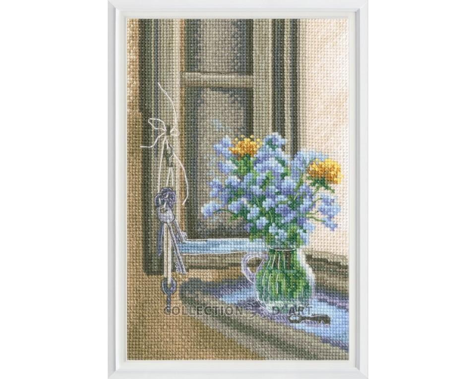 In The Moment - White Floral - Cross Stitch Kit