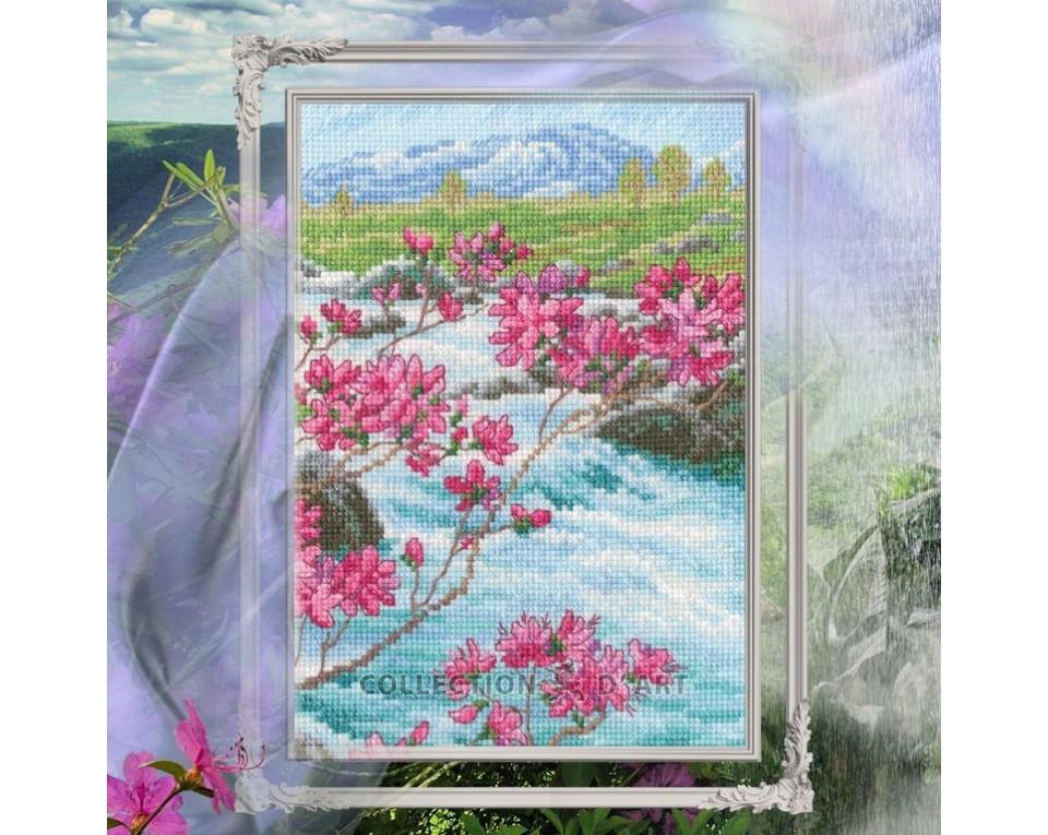 In The Moment - Pink Mountain - Cross Stitch Kit