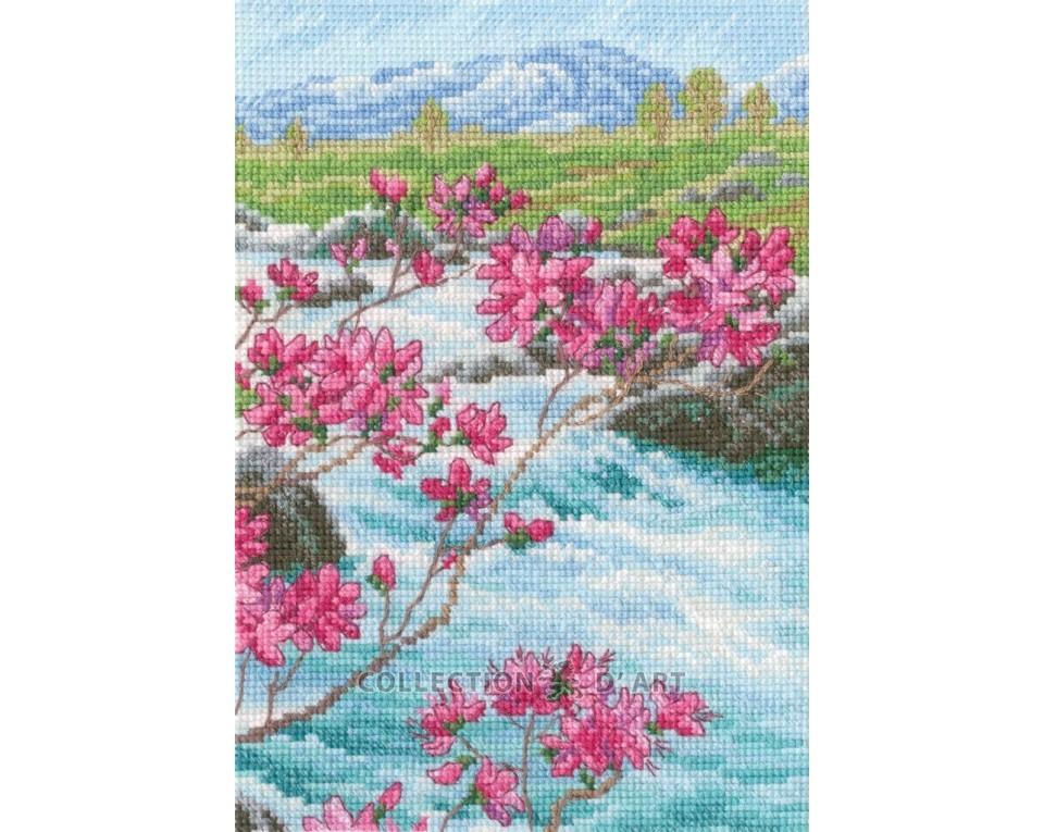 In The Moment - Pink Mountain - Cross Stitch Kit