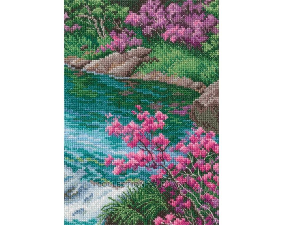 In The Moment - Pink Floral - Cross Stitch Kit