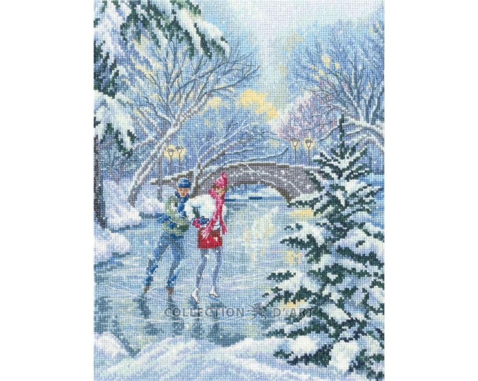 On the Ice Rink - Christmas Cross Stitch Kit