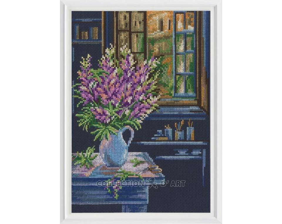 In The Moment - Purple Floral - Cross Stitch Kit