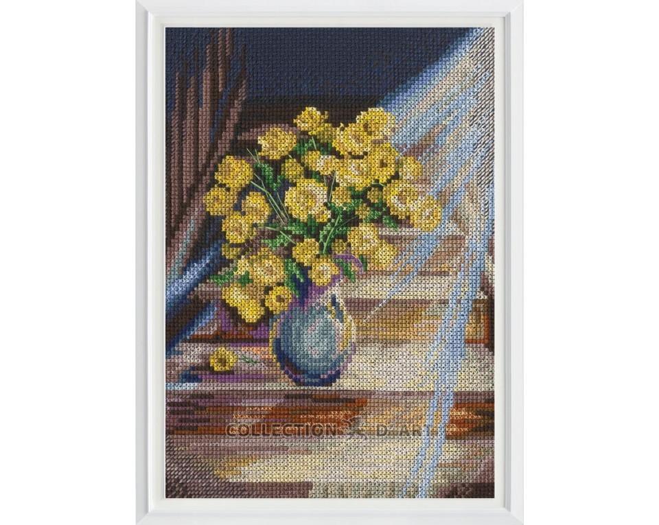 In The Moment - Yellow Floral - Cross Stitch Kit