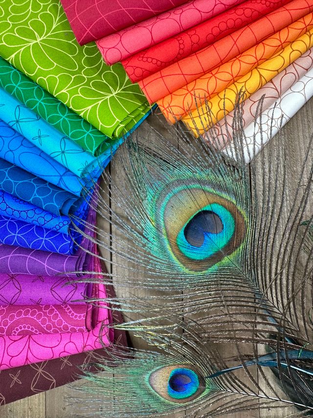 Rainbow Spice Wavy - Eggplant - Quilt Fabric