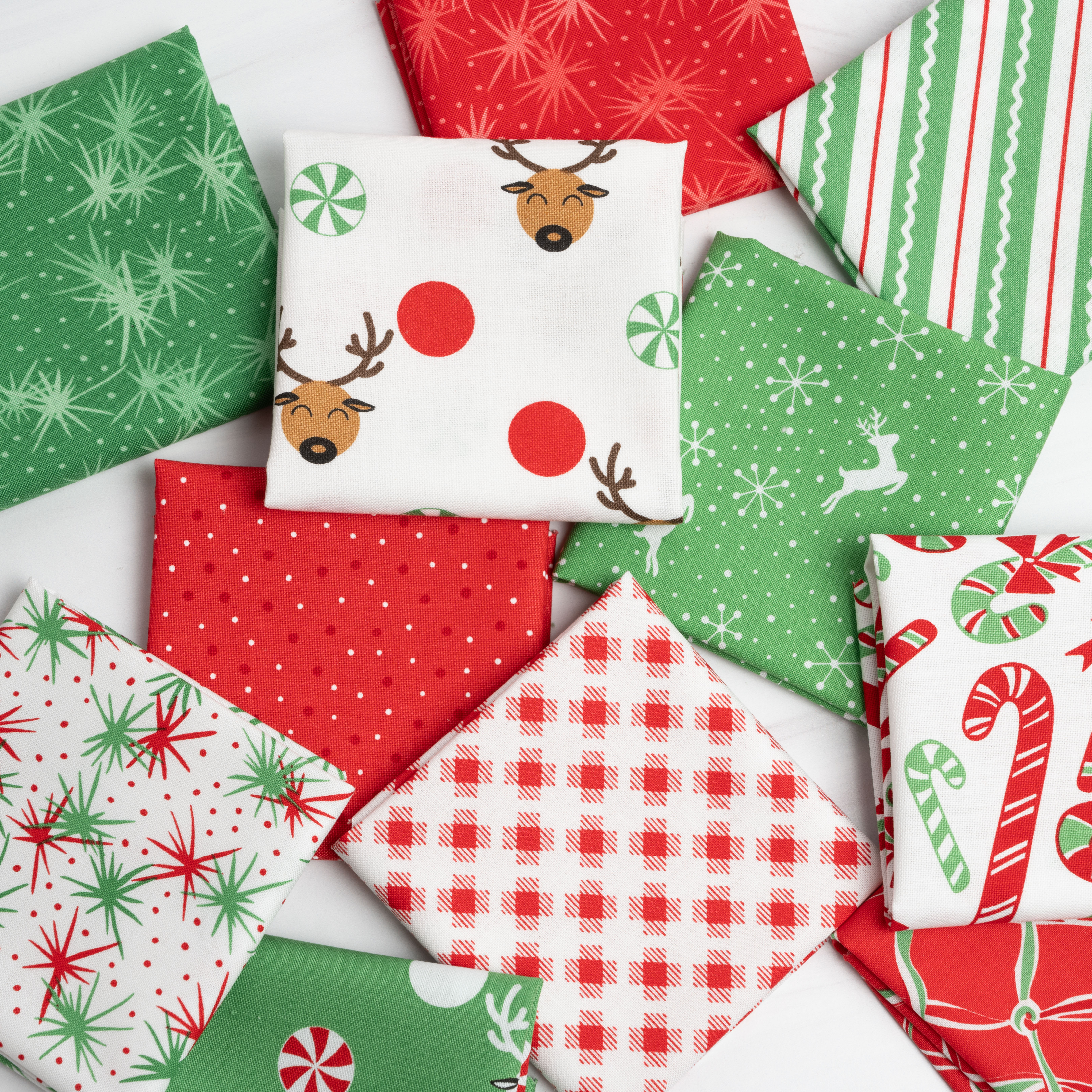 Reindeer Games Evergreen - Reindeer Dots Dots - Quilt Fabric