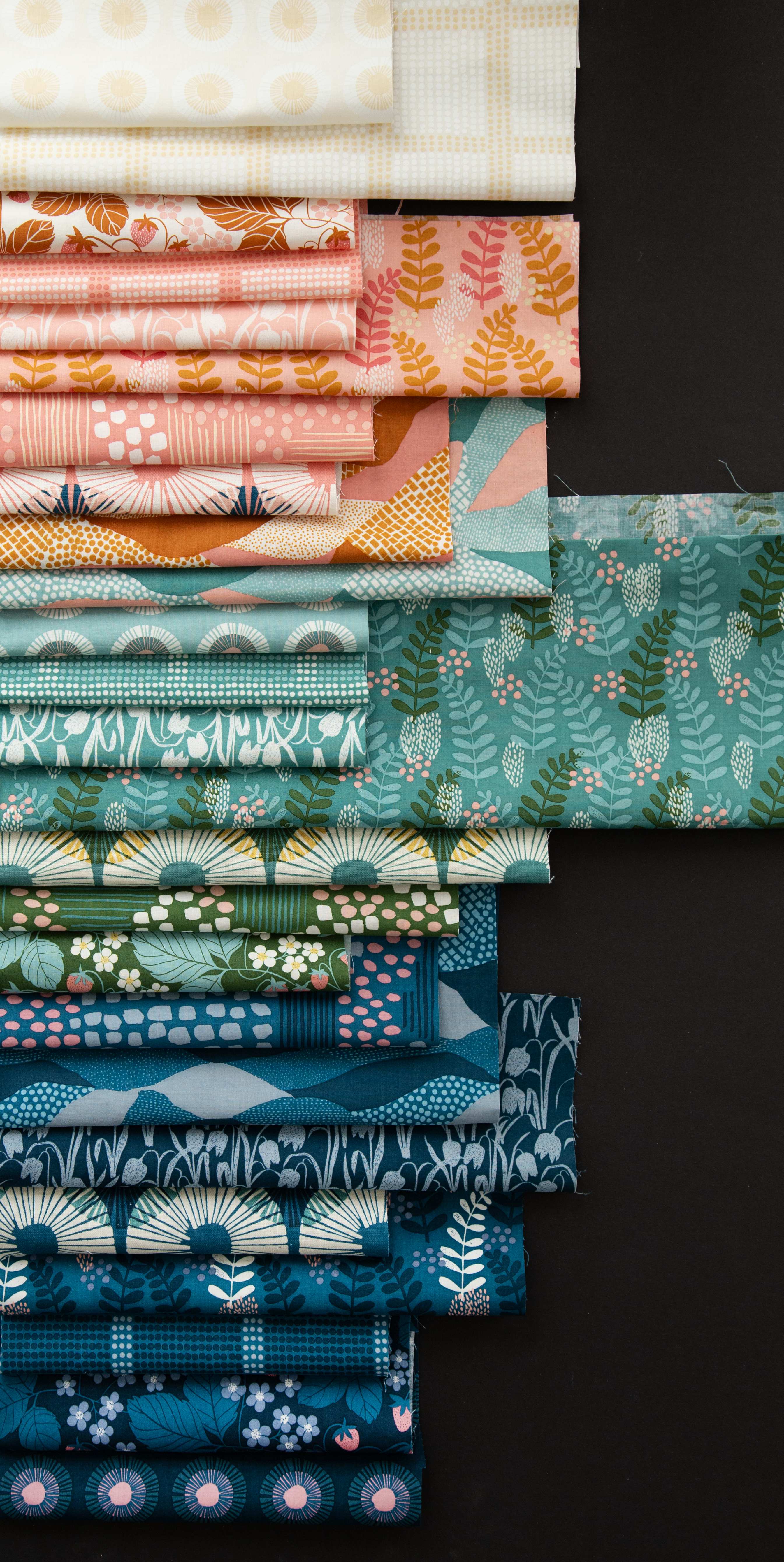 Reimagined Landscapes Waves Teal - Quilt Fabric