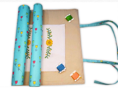Roll for Cross Stitch - Pink Flowers