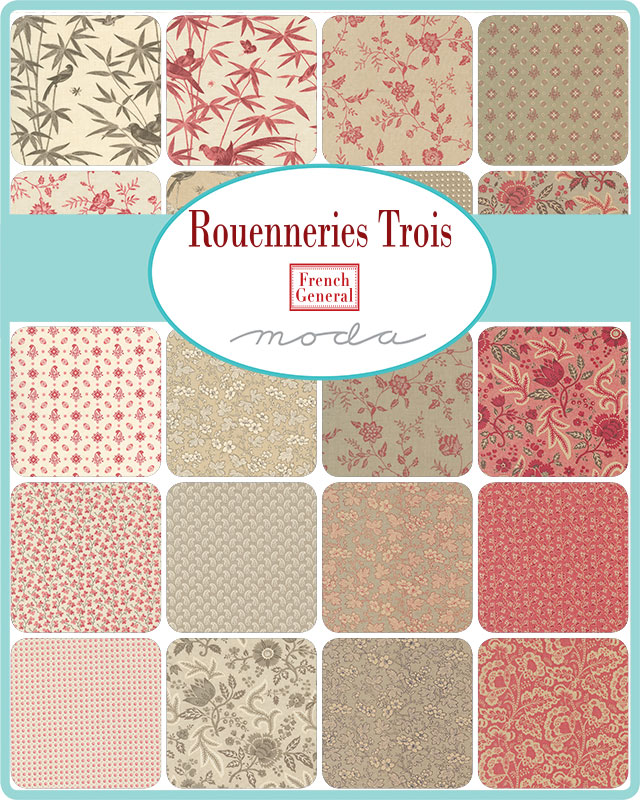 Rouenneries Trois Faded Red - Quilt Fabric
