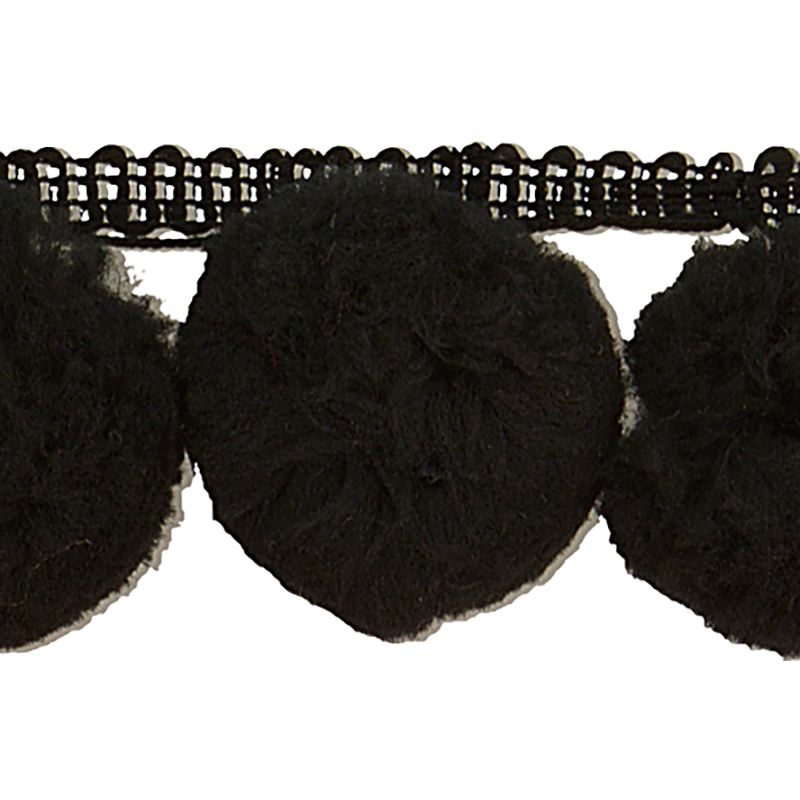 Jumbo Ball Fringe 50mm Black - 11 yards