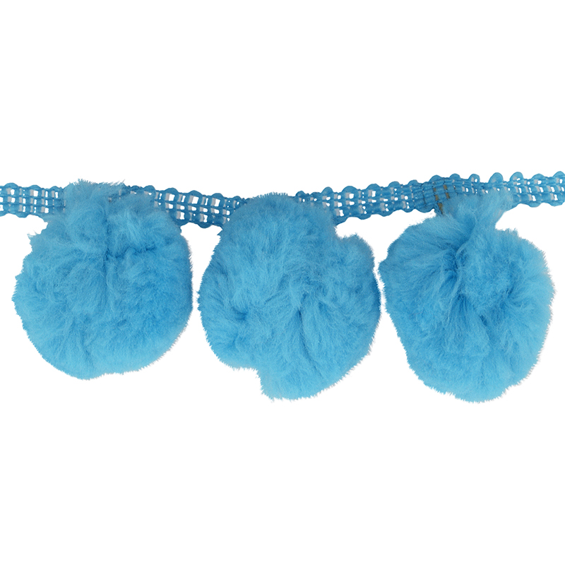 Jumbo Ball Fringe 50mm Turquoise - 11 yards