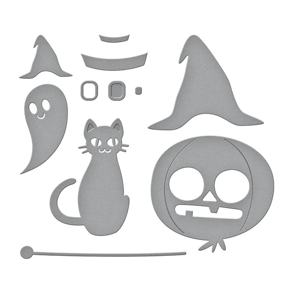 Gnome Drive Halloween - Etched Dies, zoomed in. Select this picture to zoom back out.