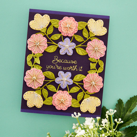 Stitched Floral Flip Frame - Etched Craft Dies 