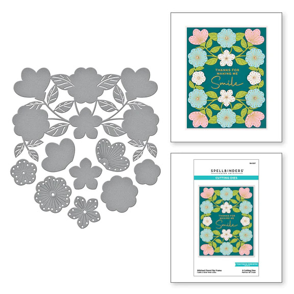 Stitched Floral Flip Frame - Etched Craft Dies 