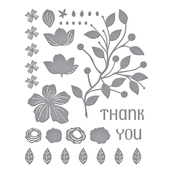Four Petal Thank You Floral - Etched Die 