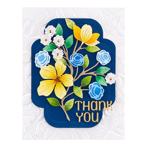 Four Petal Thank You Floral - Etched Die 