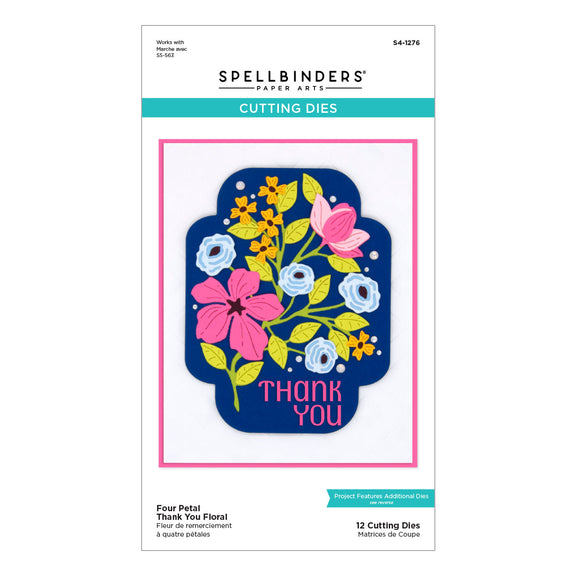 Four Petal Thank You Floral - Etched Die 