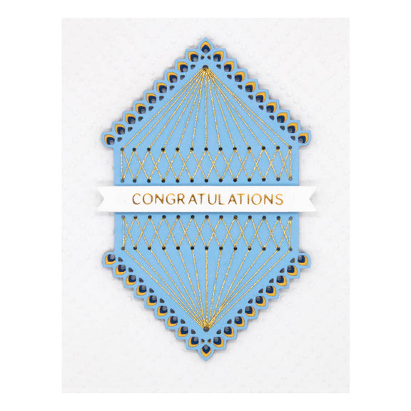 Stitched Kaleidoscope Hexi-Gem - Etched Dies 