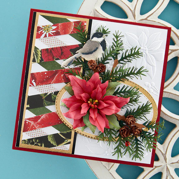 Hemlock, Cones and Chickadee - Christmas Etched Dies