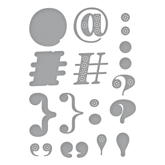 Stitched Punctuation and Symbols - Etched Craft Die