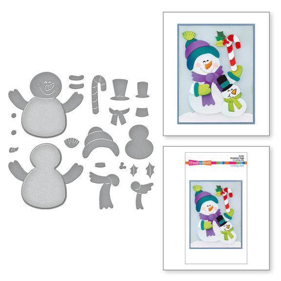 Snowman Hugs - Christmas Etched Dies 