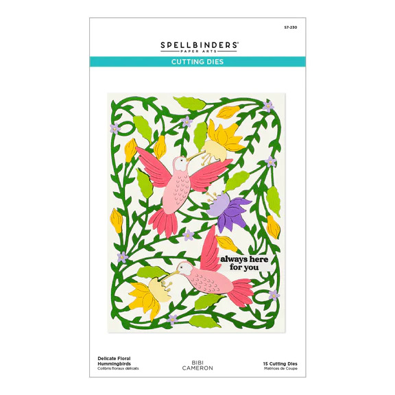 Delicate Floral Hummingbirds - Etched Craft Die