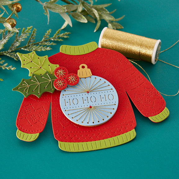Stitched Christmas Sweater - Etched Dies
