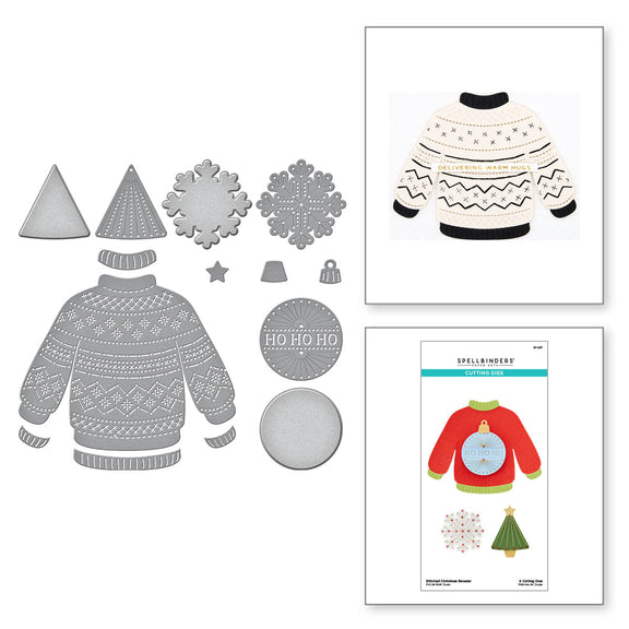 Stitched Christmas Sweater - Etched Dies