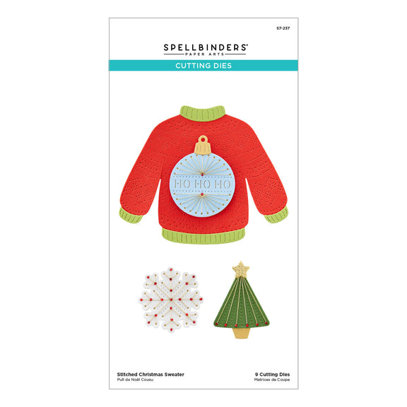 Stitched Christmas Sweater - Etched Dies