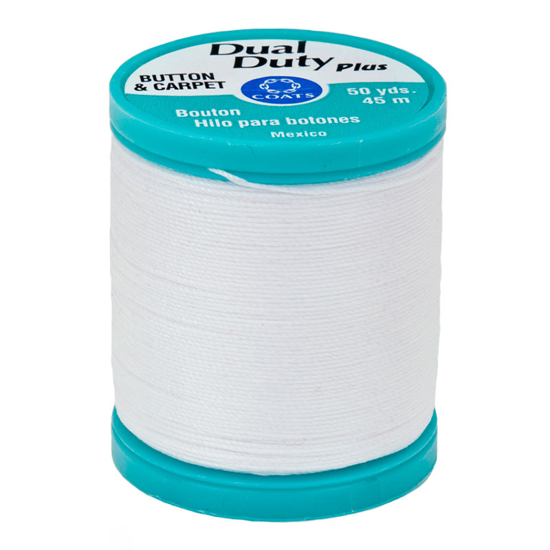 Plus Button Carpet Thread 50yd White 0100