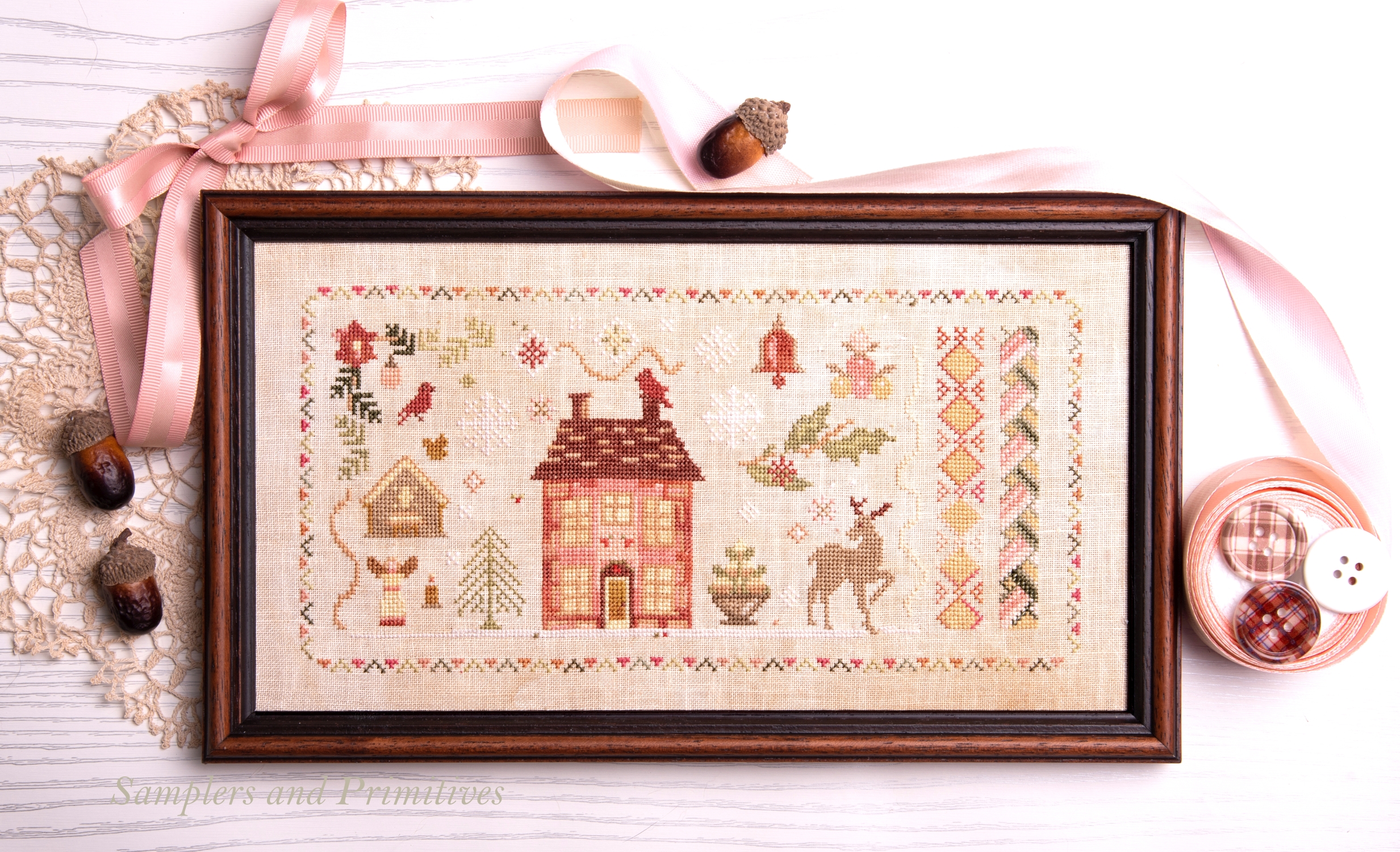 Be Merry - Christmas Cross Stitch Pattern, zoomed in. Select this picture to zoom back out.