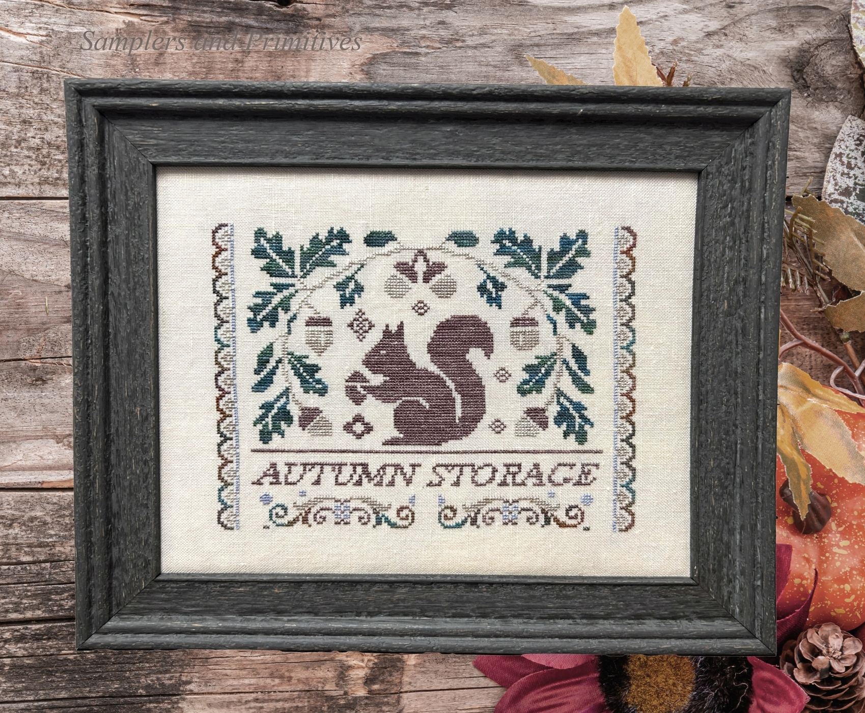 Autumn Storage - Cross Stitch Pattern, zoomed in. Select this picture to zoom back out.