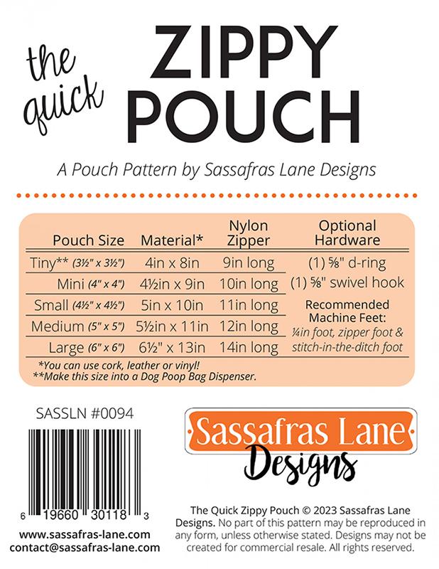 The Quick Zippy Pouch - Sewing Pattern